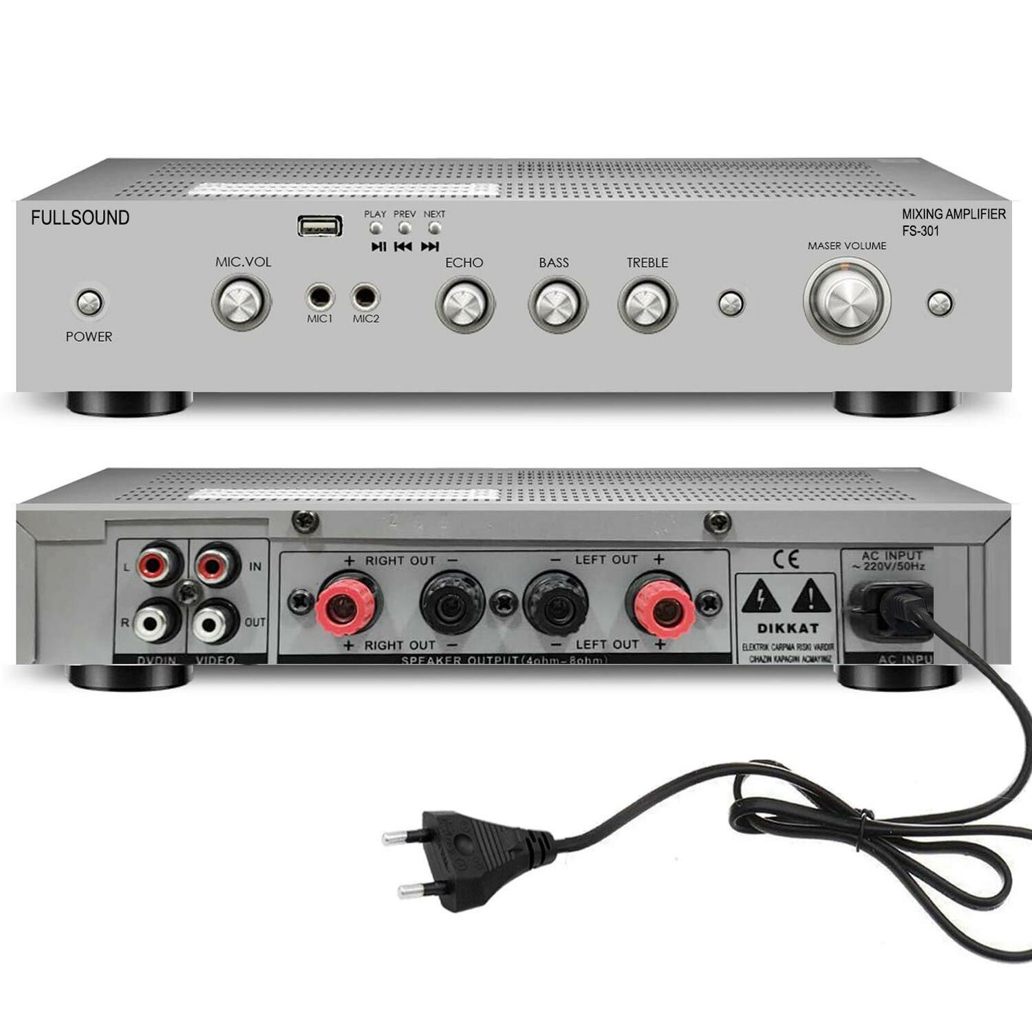 ANFİ 160W STEREO USB/MP3 220V FULLSOUND FS-301