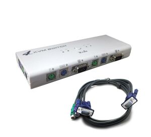KVM SWITCH 4 PORT KABLOLU RAİN R-74A