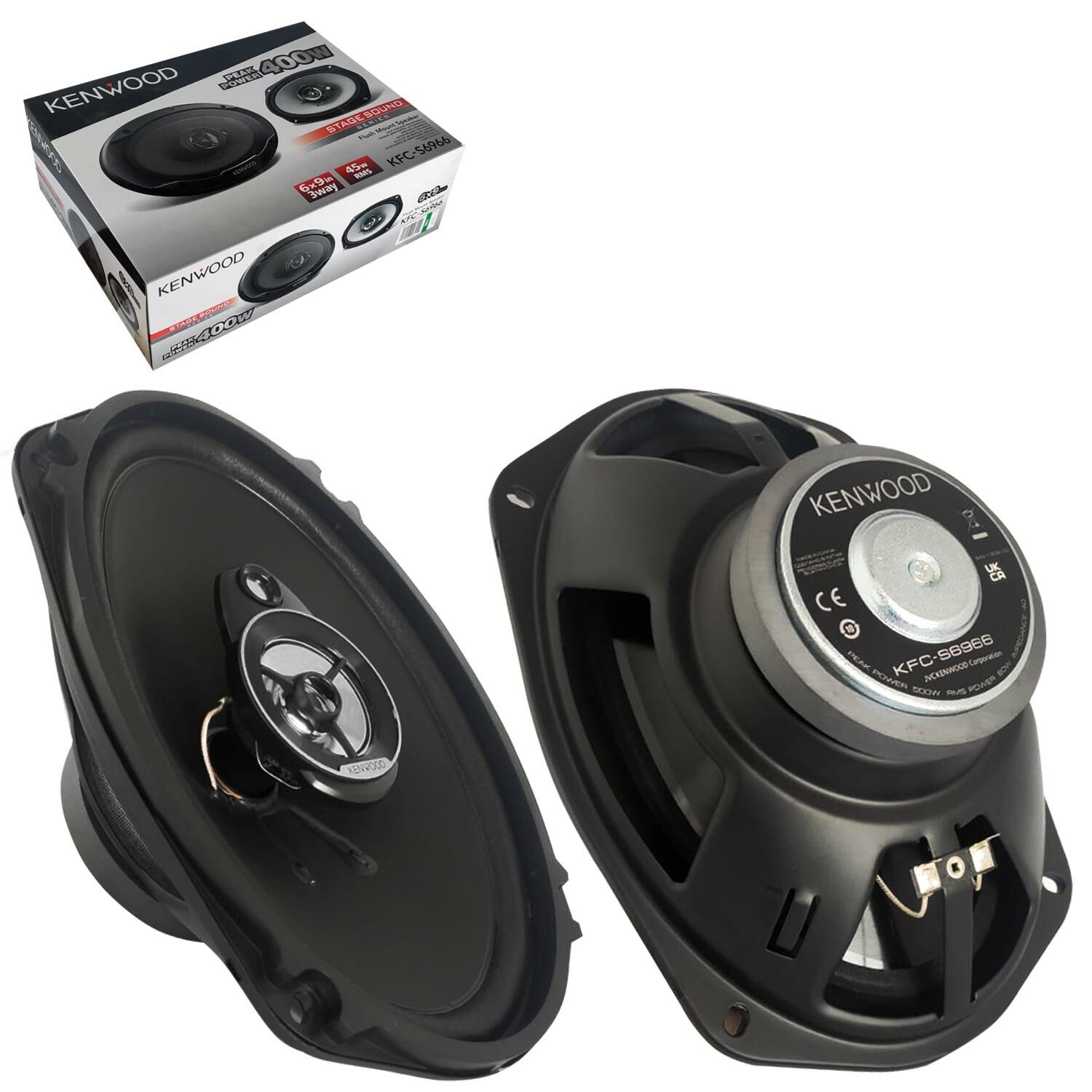 KENWOOD KFC-S6966 Oto Hoparlör Oval 6X9 İnç 400 Watt Tweeterli Kapaklı 2 Adet
