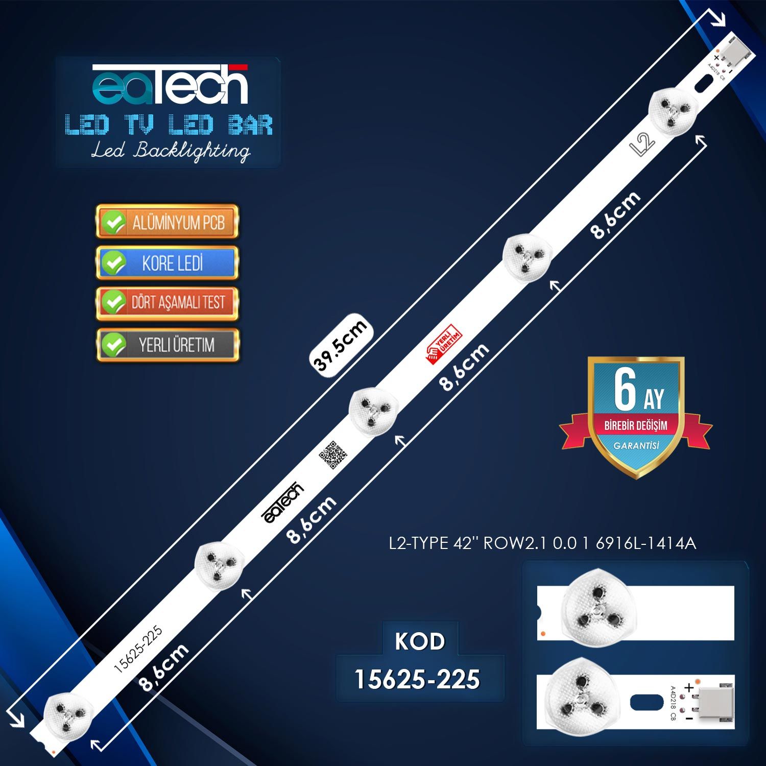 KOD-225 42 LG L2-TYPE ROW2.1 0.0 1 6916L-1414A 39.5CM 5LED