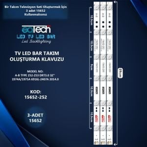 KOD-252-253 32 LG DRT3.0 1974A-1975A 6916L-2407A 2014.0 A/B TYPE 3LÜ TAKIM 59CM 6LED