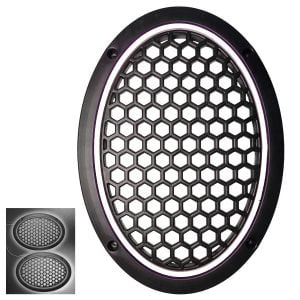 AZN Midrange Kapağı Neon Ledli Oval Turkuaz 2 Adet