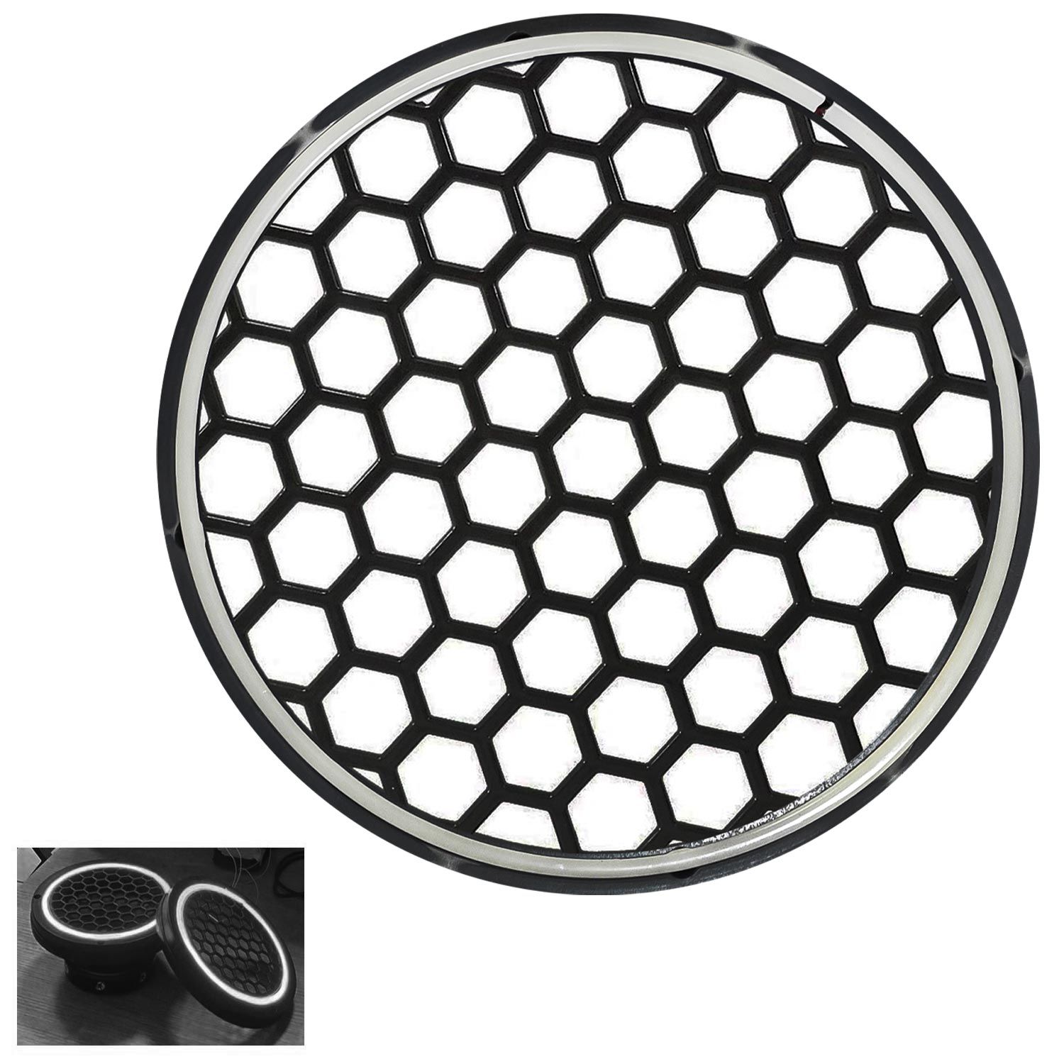 POLAXTOR Midrange Kapağı Neon Ledli 20cm Beyaz 2 Adet