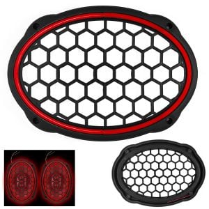 POLAXTOR Midrange Kapağı Neon Ledli Oval Kırmızı 2 Adet