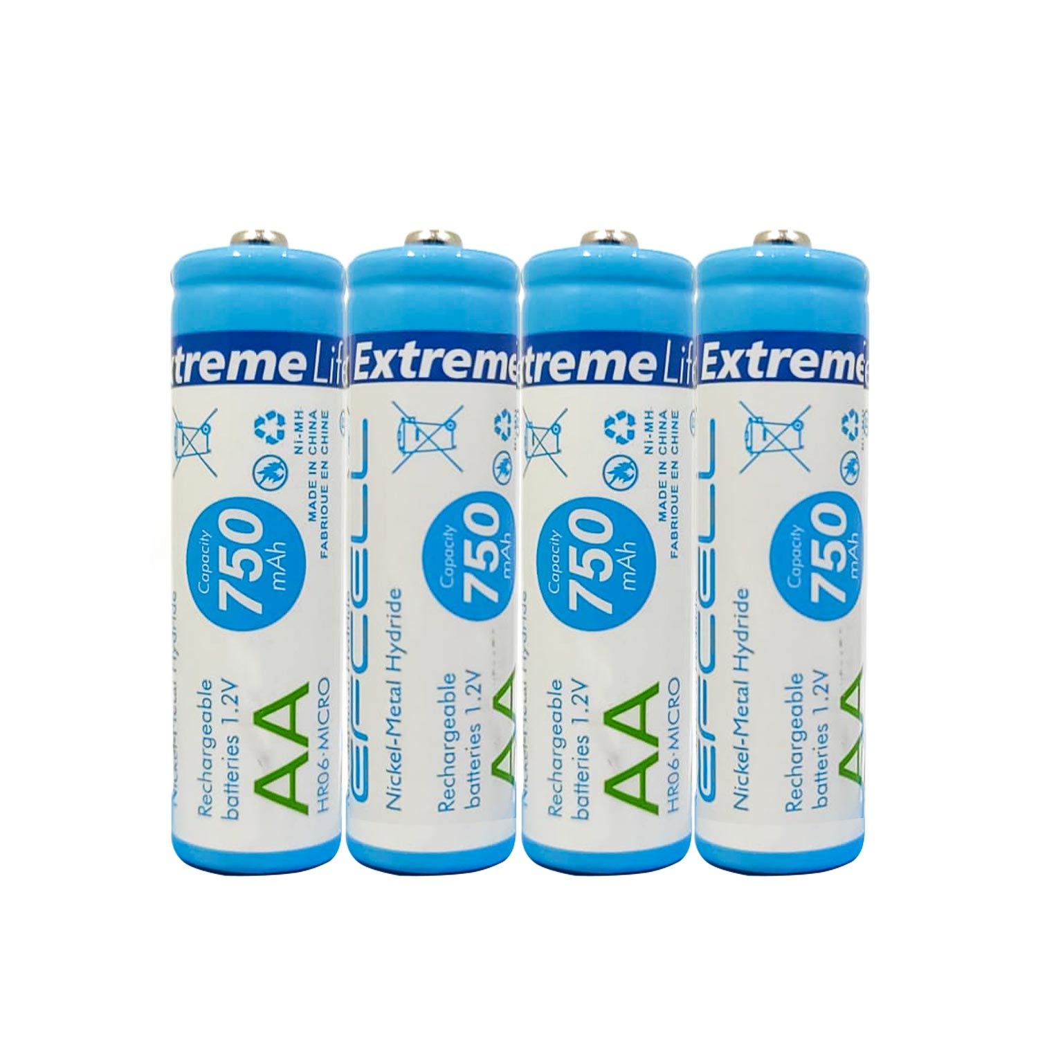 ŞARJLI PİL AA KALEM 750MAH (4 ADET) Nİ-MH EFCELL HR-06