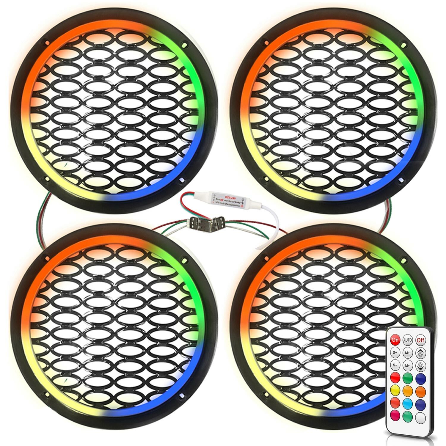 Midrange Kapağı Neon Rgb Pixel Ledli Animasyonlu 20cm 4 Adet