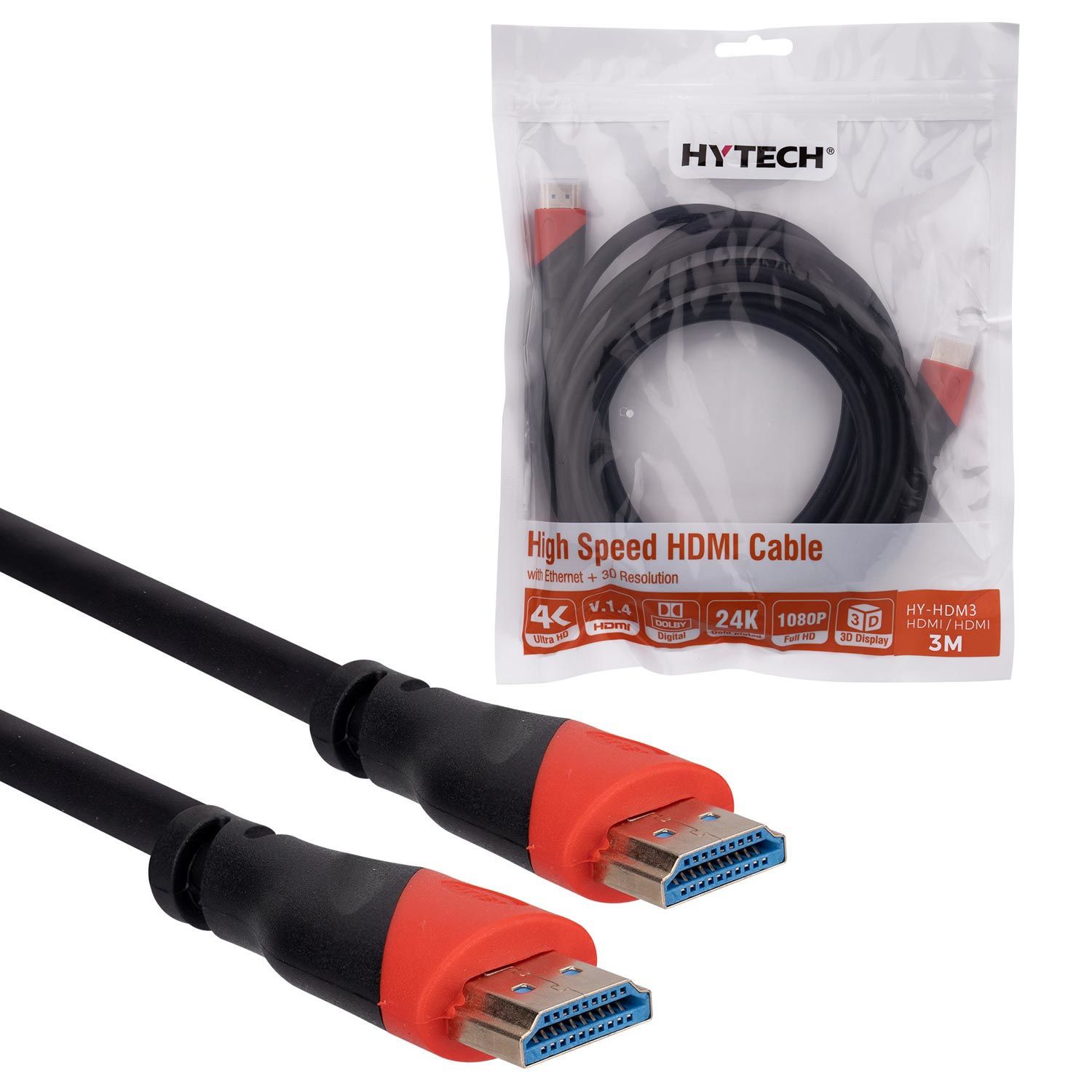 HDMI KABLOSU GOLD 1.4V 3D 4K 3MT HYTECH HY-HDM3