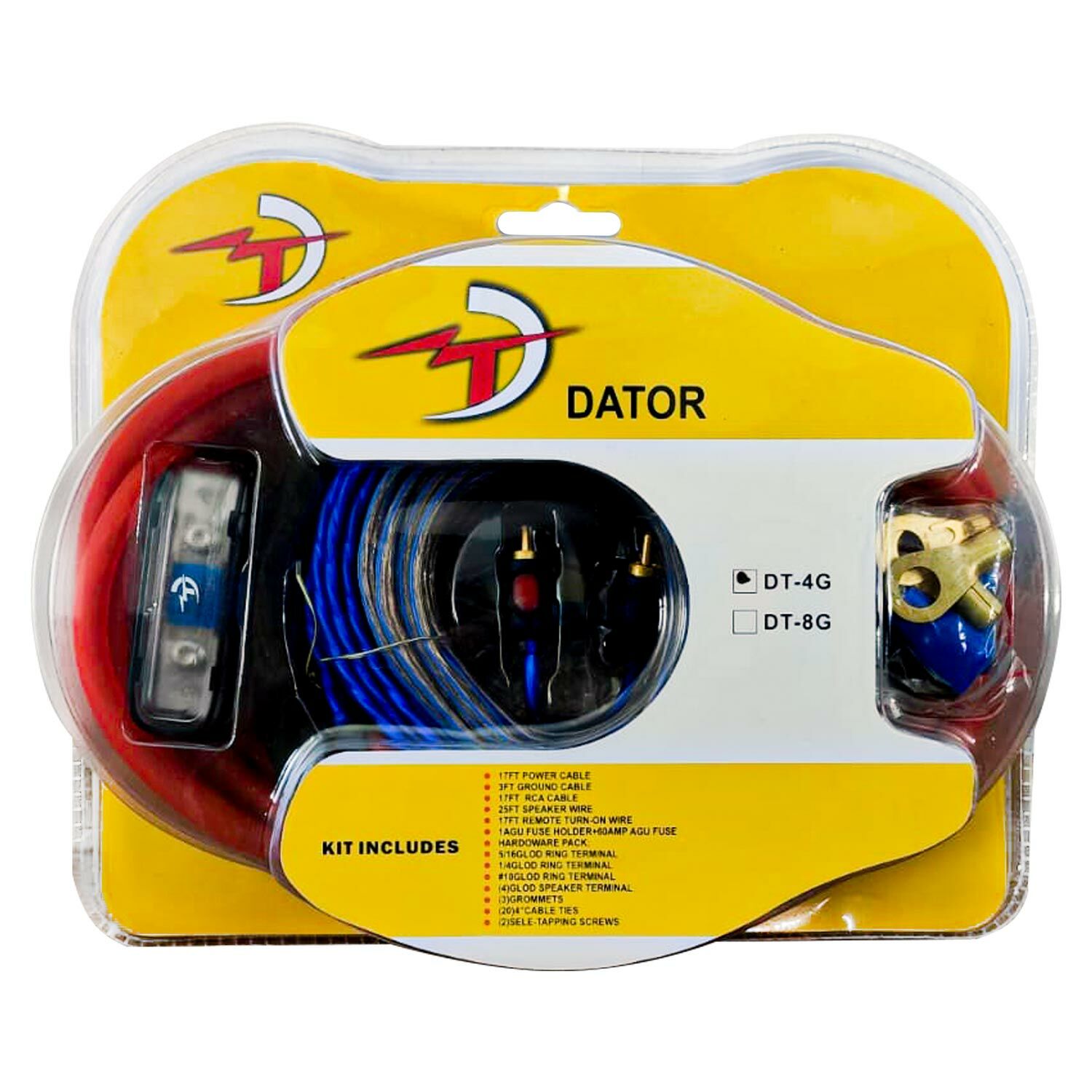 DATOR DT-4G Oto Anfi Kablo Seti 4GA Vakumlu