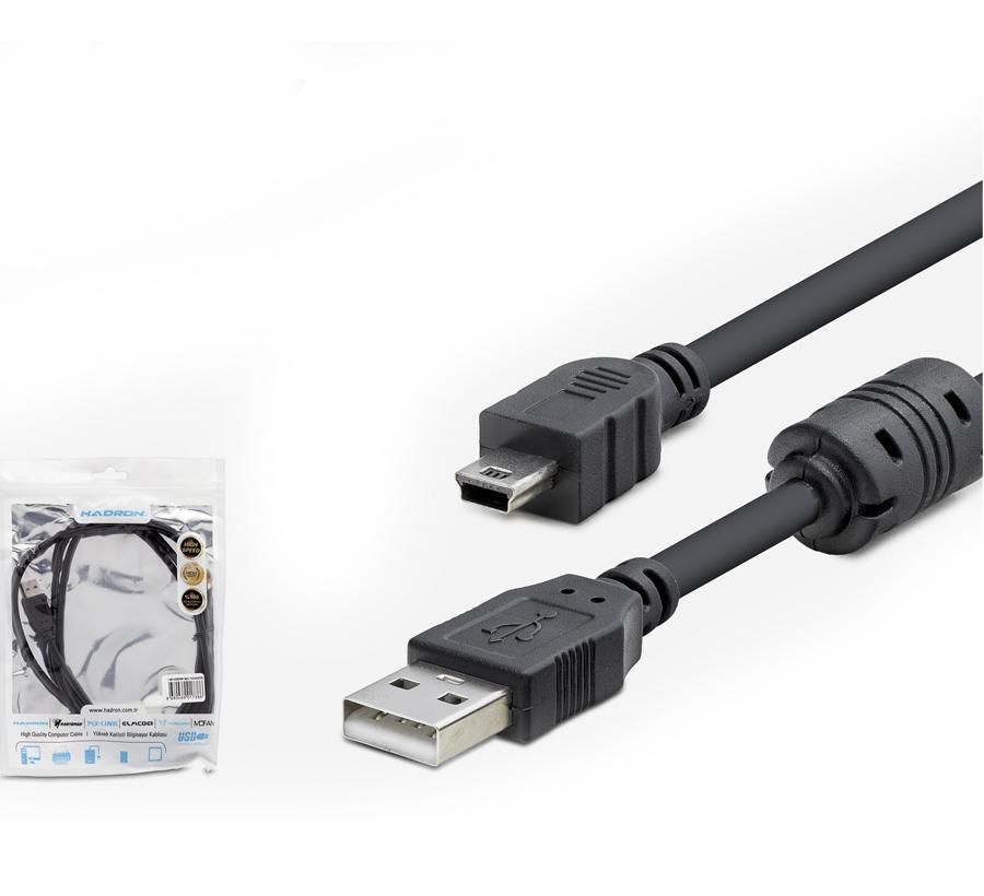 KABLO V3 5PİN TO USB ERKEK 1.5MT FİLTRELİ (OYUN KOLU UYUMLU) HADRON HDX-7538