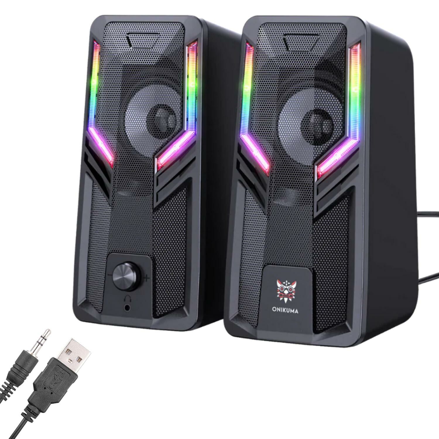 SES SİSTEMİ PC 1+1 USB 3.5MM JACK RGB IŞIKLI 10W ONIKUMA G-6