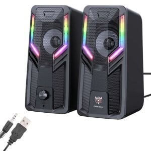 SES SİSTEMİ PC 1+1 USB 3.5MM JACK RGB IŞIKLI 10W ONIKUMA G-6