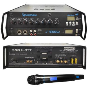 SEÇİM ANFİSİ 500W 12V EL MİKROFONLU USB UNIVERSAL S-500W