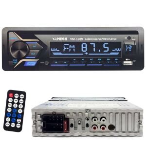 OTO TEYP 4X55W BT/2XUSB/SD/FM/AUX 7 RENKLİ MEGA VM-1909