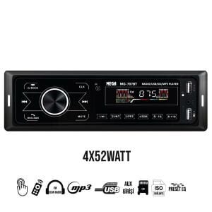 MEGA MG-707BT OTO TEYP 4X52 WATT BLUETOOTH DOKUNMATİK EKRAN