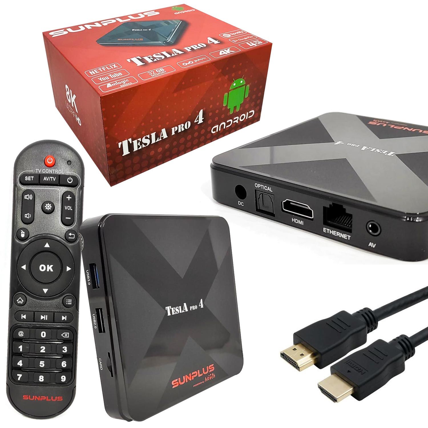 ANDROİD TV BOX 4GB RAM 32GB ROM HITECH TESLA PRO-4