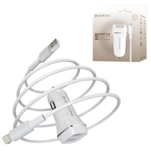 ARAÇ ŞARJ ADAPTÖR IPHONE APPLE 2.4A 2XUSB BEYAZ BOROFONE JOYROAD-BZ2