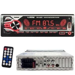 OTO TEYP 4X60W BT/2XUSB/SD/FM/AUX BÜYÜK EKRAN 7 RENKLİ MEGA VM-6605