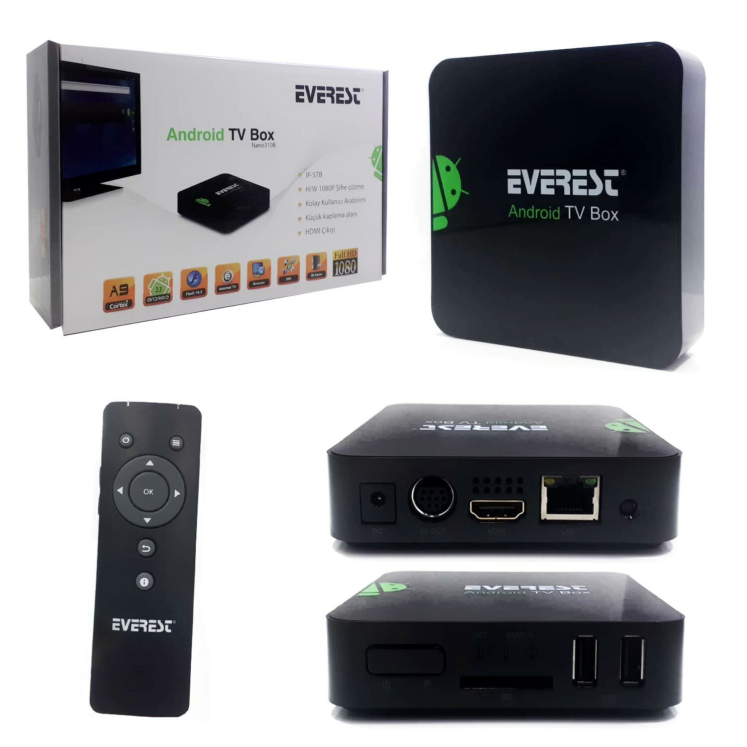 ANDROİD TV BOX HARİCİ POINTER MEDYA OYNATICI EVEREST NANO-310B