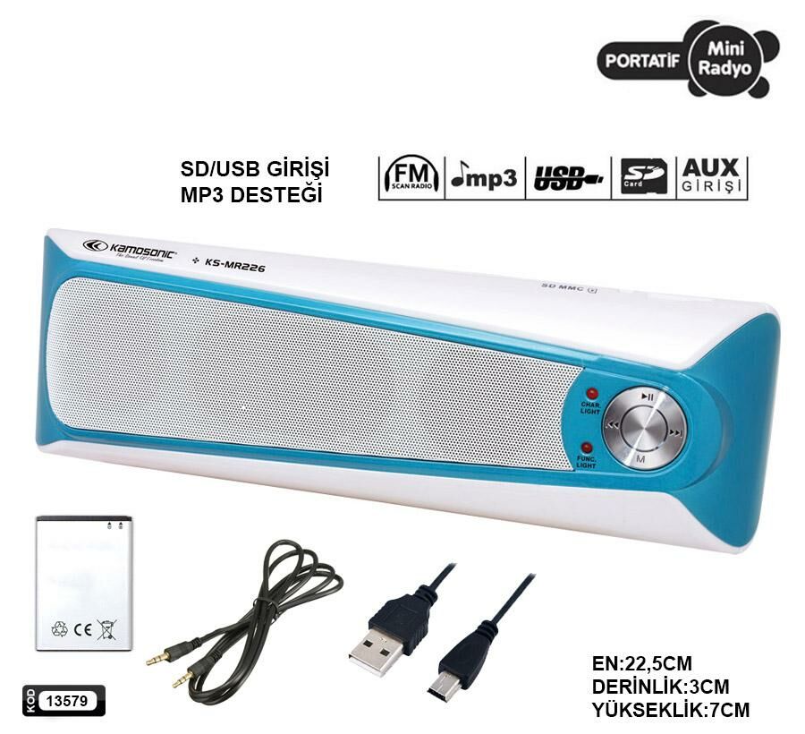MÜZİK KUTUSU USB/SD/AUX/FM KAMOSONIC KS-MR226