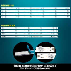 TAKIM LED-144 (4X4PCB) 55 SUNNY AXEN SKYWORTH 55INCH 0411-X1 LCD YAL13-00630300 ETC