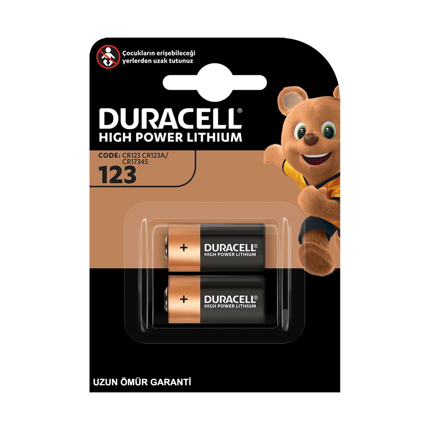 FOTOĞRAF MAKİNESİ PİLİ 3V CR123 LİTYUM (2 ADET) DURACELL