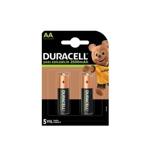 ŞARJLI PİL AA KALEM 2500MAH Nİ-MH (2 ADET) DURACELL
