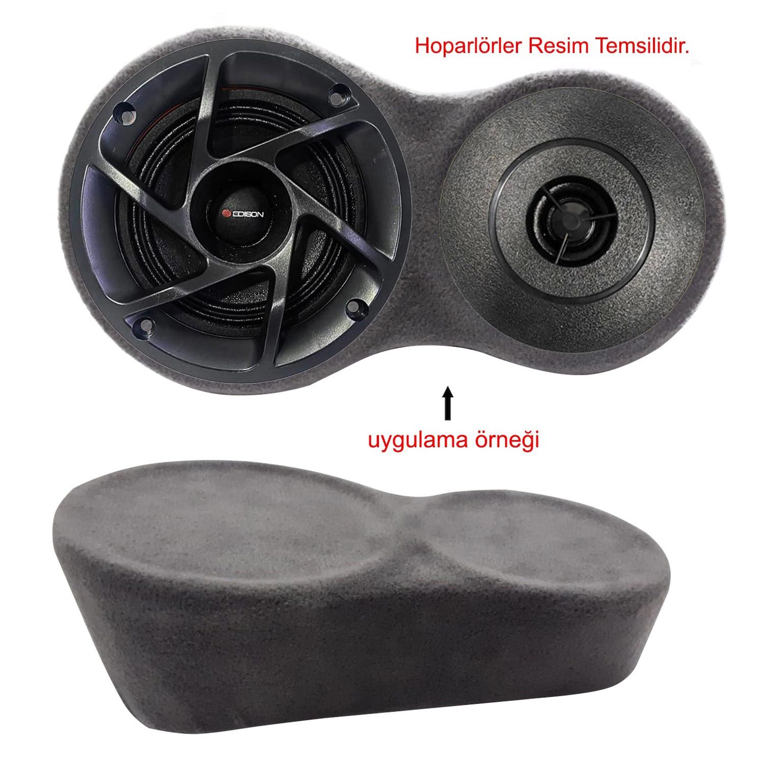 BOŞ KABİN 10CM HOPARLÖR 8CM TWEETER YUVALI SET YÜKSELTME 2 ADET GRİ