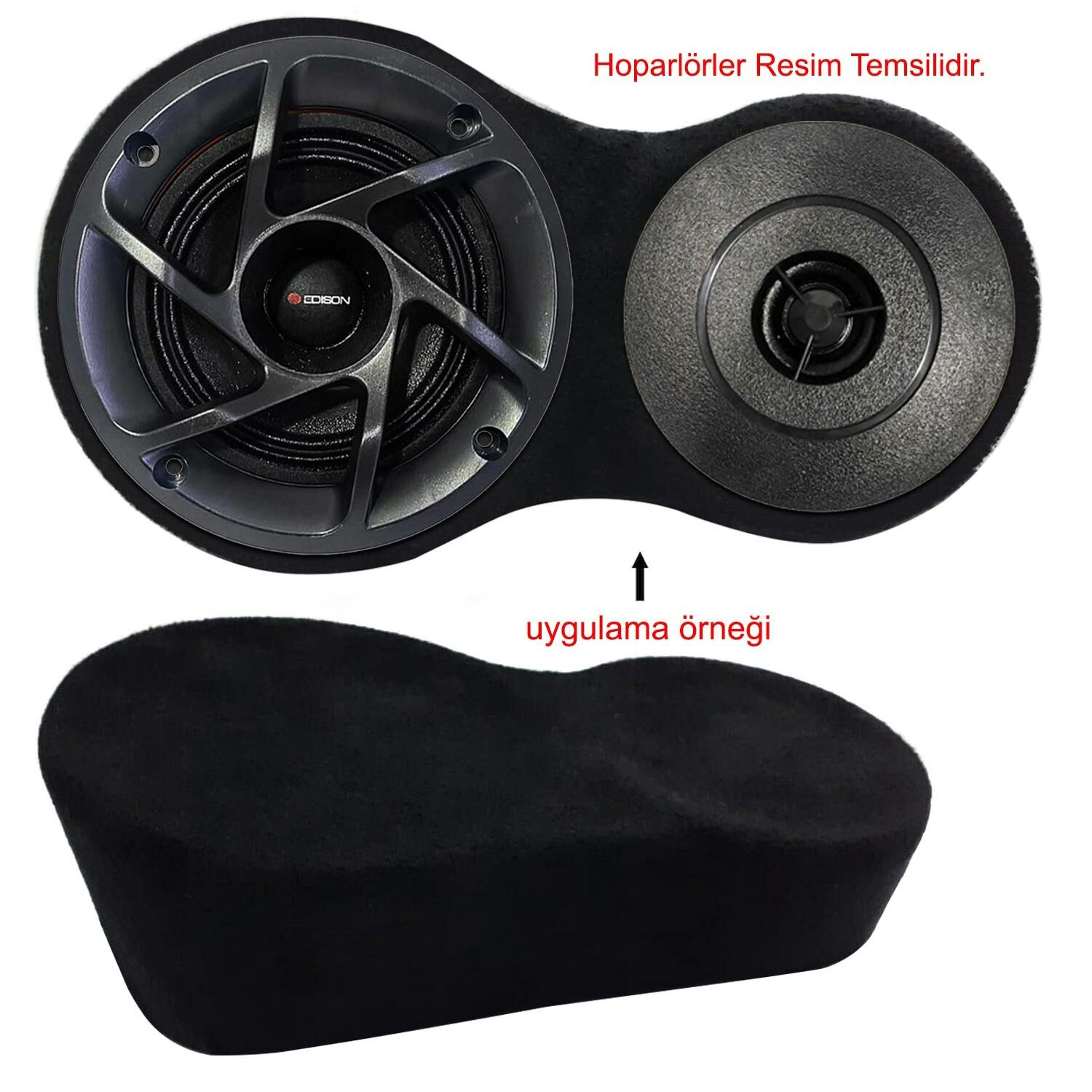 BOŞ KABİN 10CM HOPARLÖR 8CM TWEETER YUVALI SET YÜKSELTME 2 ADET SİYAH