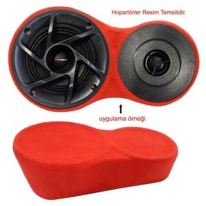 BOŞ KABİN 10CM HOPARLÖR 8CM TWEETER YUVALI SET YÜKSELTME 2 ADET KIRMIZI
