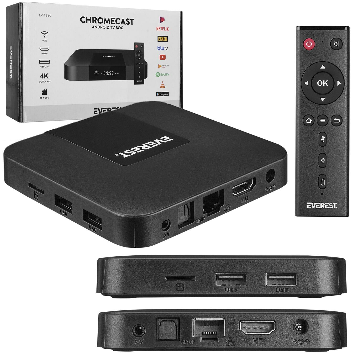 ANDROİD TV BOX 2+16GB EVEREST EV-TB30