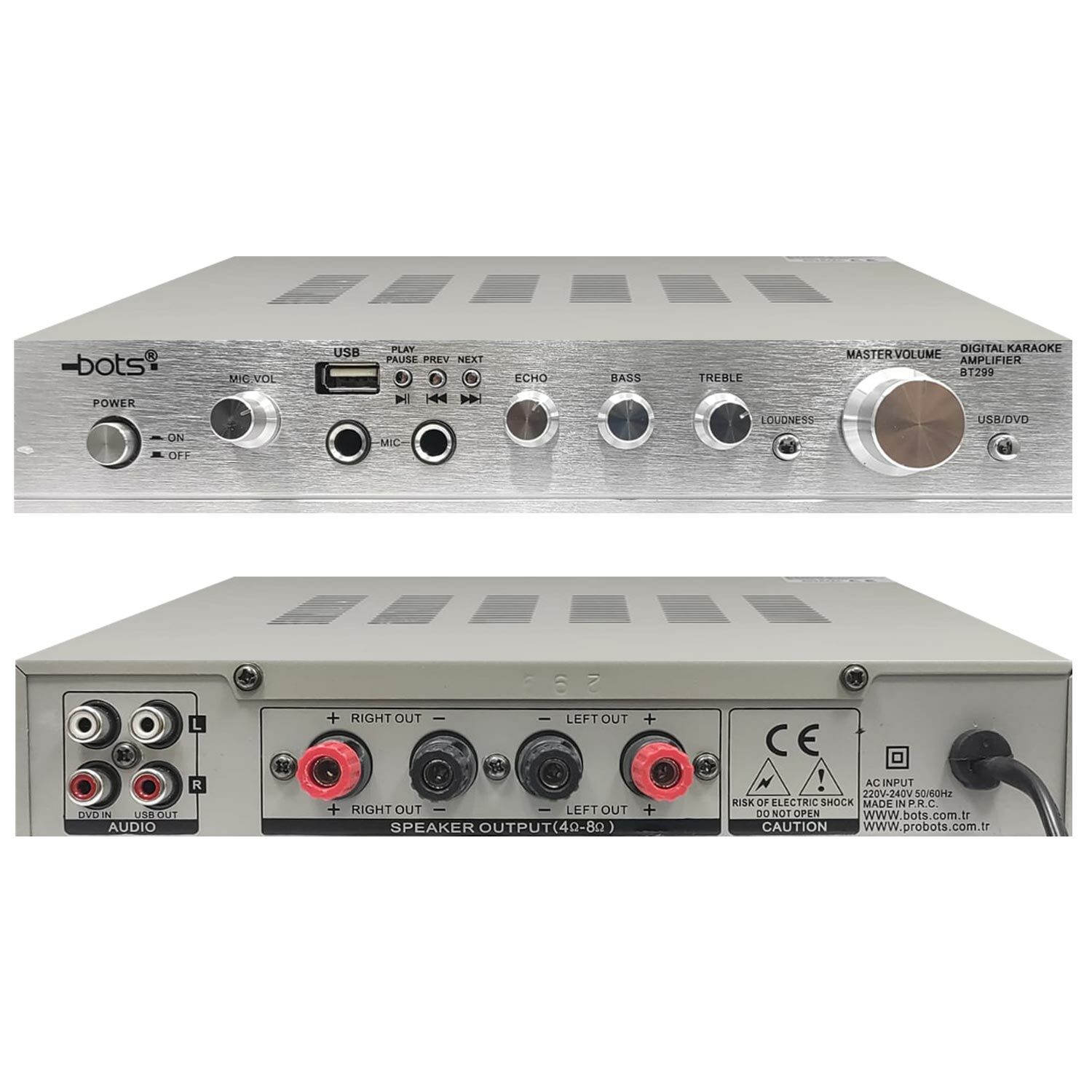 ANFİ 120W STEREO USB/MP3 220V SILVER BOTS BT-299