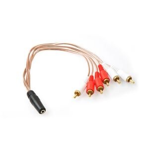 UZATMA KABLOSU 3.5MM DİŞİ TO 6RCA ERKEK S-LİNK SL-DCR36