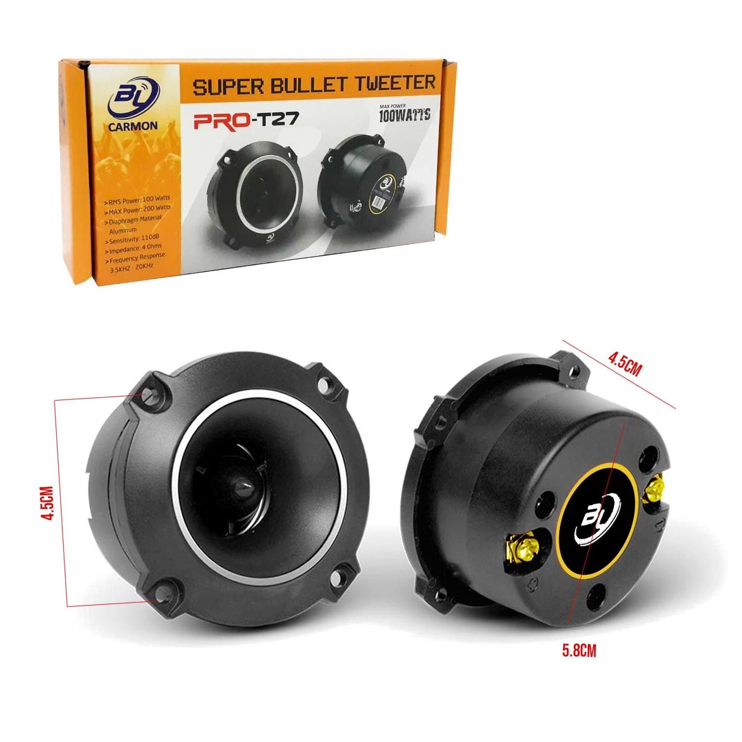 TWEETER 7.5CM 200W 2 ADET CARMON PRO-T27