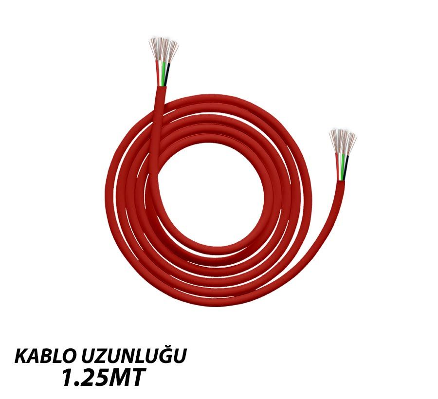 SESLENDİRME KABLOSU 4X0.22 BAKIR KIRMIZI 1.25MT KESİLMİŞ