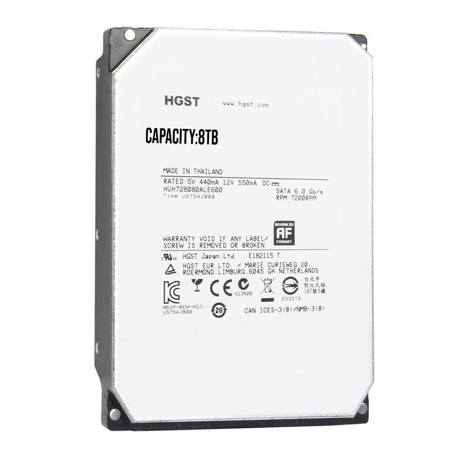GÜVENLİK HARDDİSK 8TB 7/24 7200RPM SATA3 128MB HGST