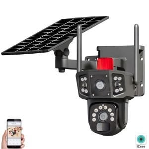 RADEX RX-36S4G Solar Smart Güvenlik Kamerası 4G Sim 2 Kameralı 3+3mp Wi-Fi Ptz Renkli Gece Görüş Dış Mekan