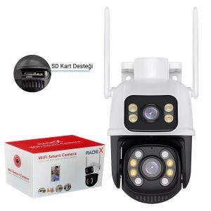 RADEX RX-28AI Smart Güvenlik Kamerası 2 Kameralı 3+3mp Wi-Fi Ptz Renkli Gece Görüş