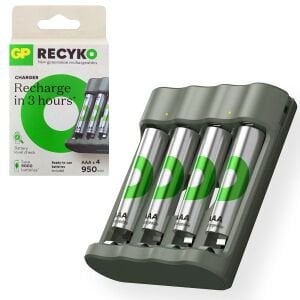 GP RECYKO Pil Şarj Aleti 4Lü AAA + 4XAA 950 Mah Pil Hediye