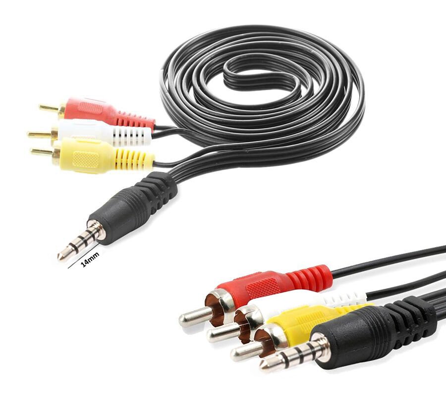 AV KABLO 3RCA AUX 3.5MM KISA JACK (TÜPLÜ TVYE HD UYDU BAĞLAR)