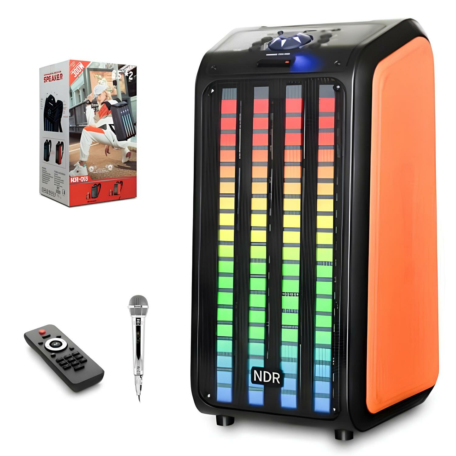 NODAR NDR-Q69 Aktif Seyyar Anfi El Mikrofonlu 2X6.5 İnç 20 Watt Bluetooth Usb Sd