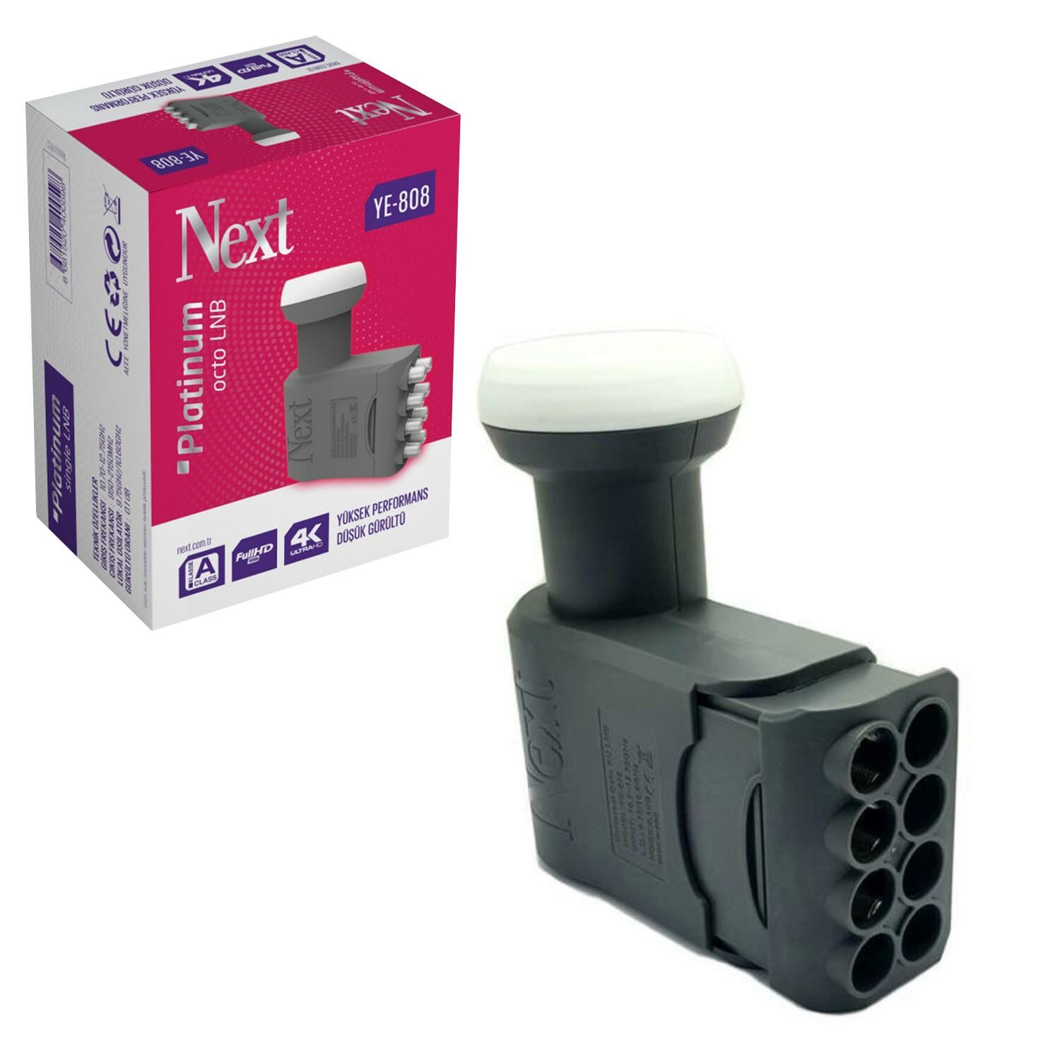 LNB SEKİZLİ (OCTO) PLATİNUM 0.1DB 3D 4K NEXT YE-808