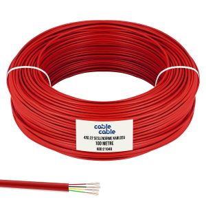 SESLENDİRME KABLOSU 4X0.22 BAKIR KIRMIZI 100MT CABLECABLE