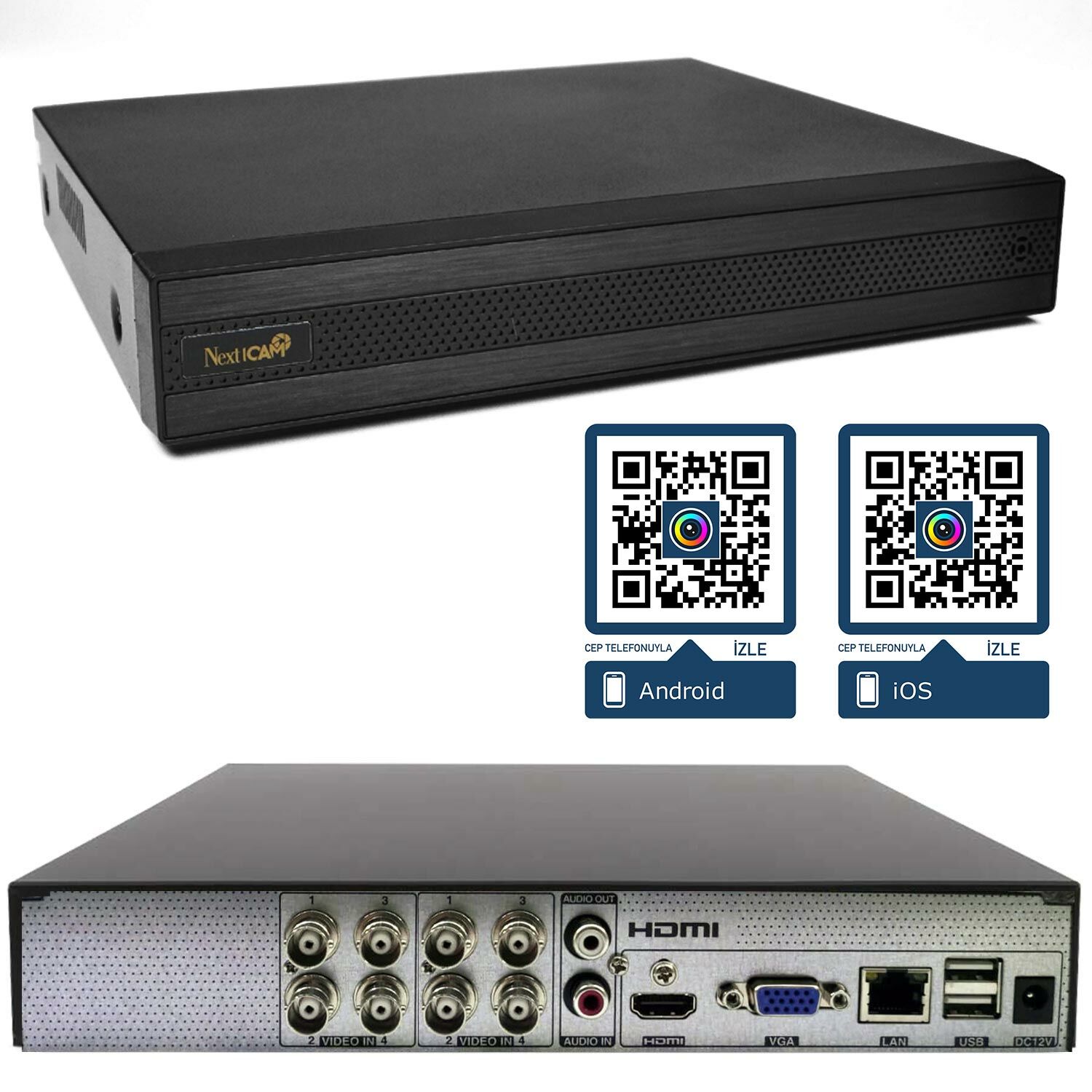 NEXTCAM YE-HD8750 Ahd Dvr Kayıt Cihazı 8 Kanal 5mp Hibrit