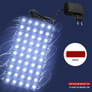 DEKORATİF LED BANTLI BEYAZ 12V TAK KULLAN 150CM