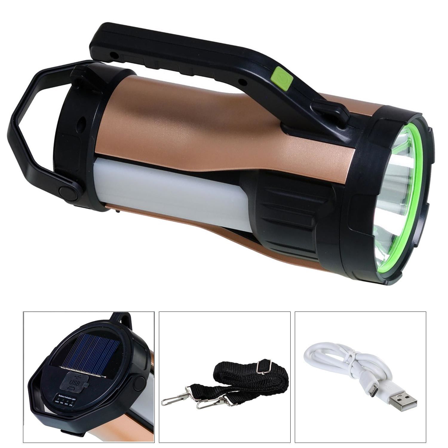 EL FENERİ PROJEKTÖR SOLAR ŞARJLI 10W BEYAZ KIRMIZI+COB LED RANCHI HEL RC-T96