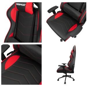 OYUNCU KOLTUĞU GAMING 3D AYARLI KIRMIZI SİYAH RAMPAGE KL-R88