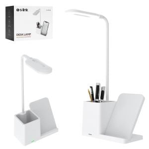 S-LİNK SL-M9054 Masa Lambası Kalemlik Beyaz Type-C 15W Kablosuz Telefon Şarj Cihazı Özellikli