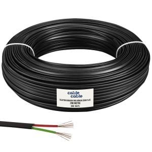 TELEFON KABLOSU İKİLİ KÖKEN SİYAH FLAT 200MT CABLECABLE