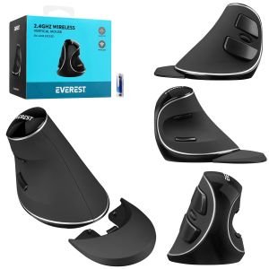 KABLOSUZ MOUSE ERGONOMİK DİKEY 6 TUŞLU 125HZ 1600DPI EVEREST SM-G618 EXCEED