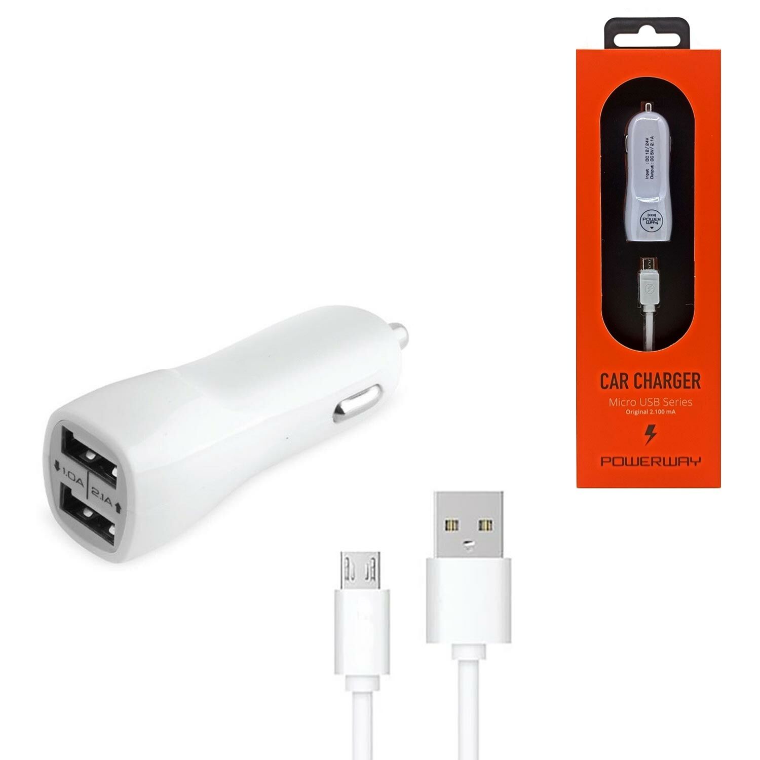 ARAÇ ŞARJ ADAPTÖR MICRO 2XUSB POWERWAY X-233